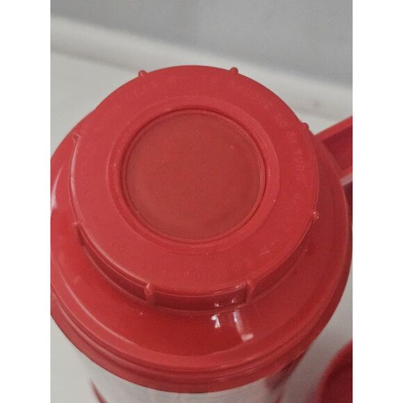 Vintage Stanley Aladdin Red Vacuum Bottle Thermos Quart Made‎ In USA - Picture 9 of 10